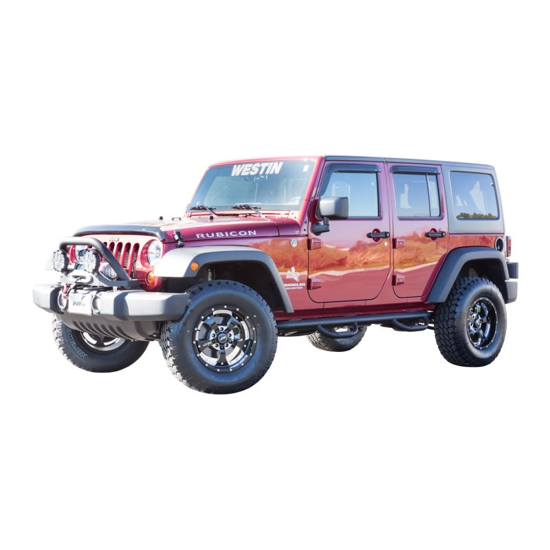Westin 2007-2018 Jeep Wrangler/Wrangler Unlimited Wade Slim Wind Deflector 4pc - Smoke 72-51496 72-51496 Photo - Primary