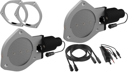 QTP 4in Bolt-On QTEC Dual Electric Cutout Valves w/Flanges - Pair QTEC80F QTEC80F Photo - Primary