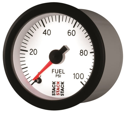 Autometer Stack 52mm 0-100 PSI 1/8in NPTF Male Pro Stepper Motor Fuel Pressure Gauge - White ST3356 ST3356 User 3