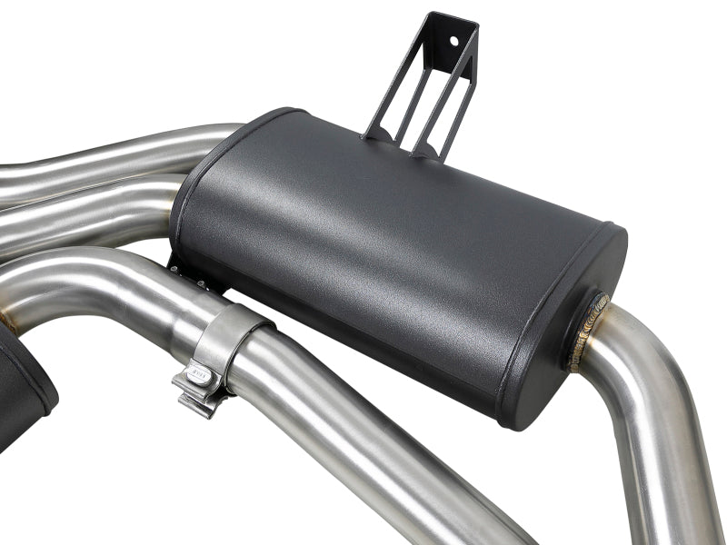 aFe MACH ForceXP 2.5 IN 304 Stainless Steel Cat-Back Exhaust System w/ Black Tips 01-06 BMW M3 (E46) 49-36344-B 49-36344-B Photo - Unmounted