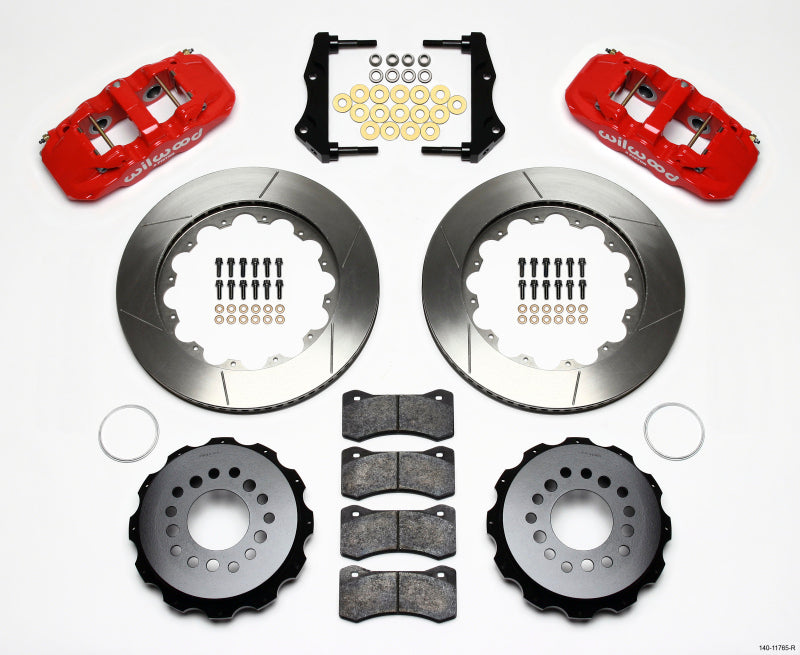 Wilwood AERO4 Rear Kit 14.25in Red 2006-10 Magnum/Challngr/Chrgr/300C 140-11765-R 140-11765-R Photo - Primary