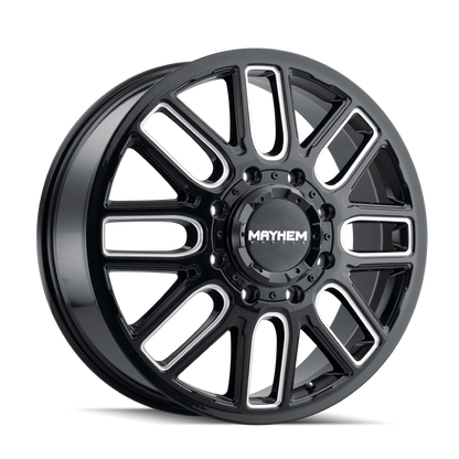 Mayhem 8107D Cogent Dually 20x8.25 / 8x210 BP / 115mm Offset / 154.2mm Hub Blk w/Milled Spokes Wheel 8107D-2879BMF115 8107D-2879BMF115 Photo - Primary