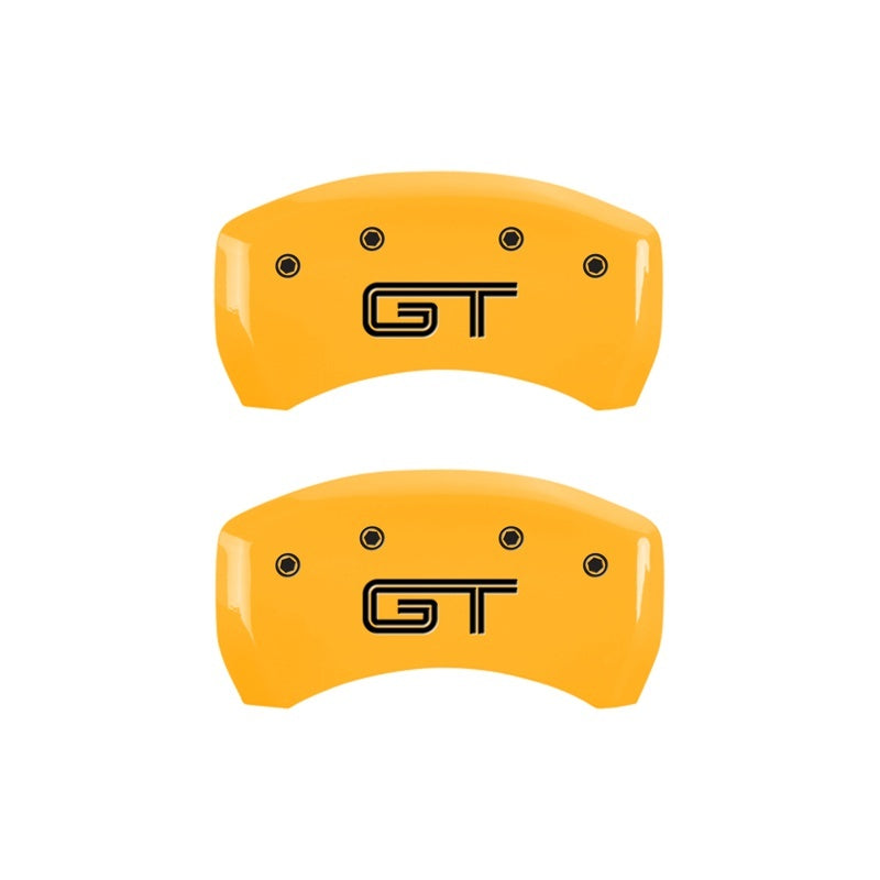 MGP Rear set 2 Caliper Covers Engraved Rear GT Yellow finish black ch 10010RMGTYL 10010RMGTYL Photo - Primary