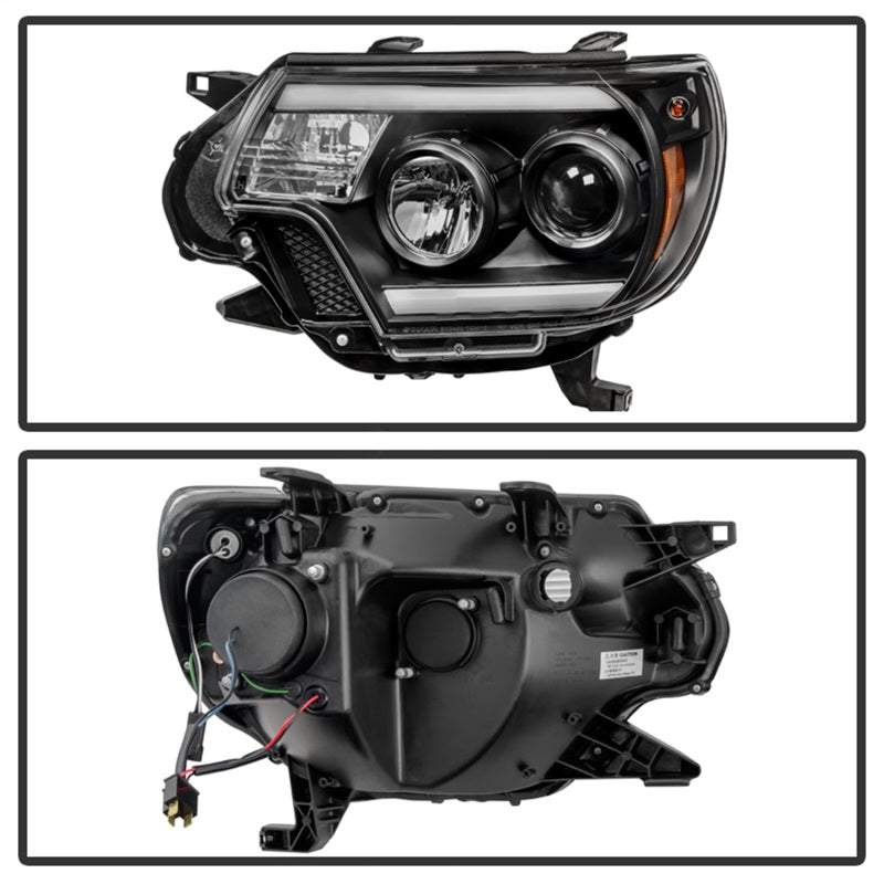 Spyder Toyota Tacoma 12-15 Projector Headlights Light Bar DRL Black PRO-YD-TT12-LBDRL-BK 5081711 5081711 Photo - Unmounted