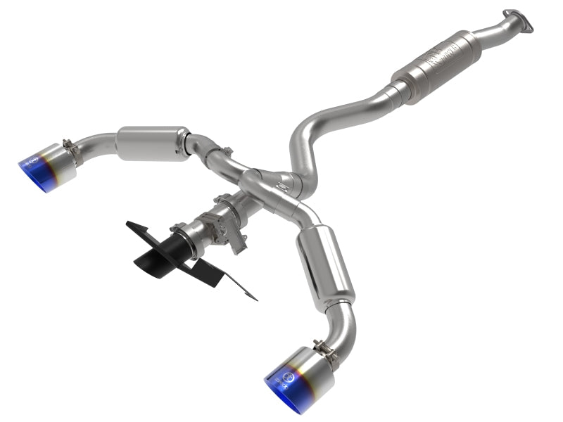 aFe 23-24 Toyota GR Corolla L3 1.6L (t) Gemini XV 3in to 2-1/2in Cat Back Exhaust w/ Blue Flame Tips 49-36067-L 49-36067-L Photo - Primary