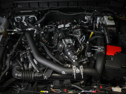 aFe 21-22 Ford Bronco V6-2.7Ltt BladeRunner Alum Hot Charge Pipe - Black 46-20588-B 46-20588-B Photo - Mounted