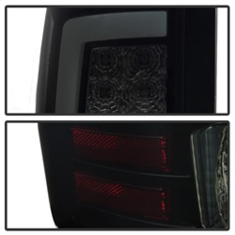 Spyder 07-13 GMC Sierra 1500 V2 Light Bar LED Tail Lights - Blk Smoke (ALT-YD-GS07V2-LBLED-BSM) 5084750 5084750 Photo - Unmounted