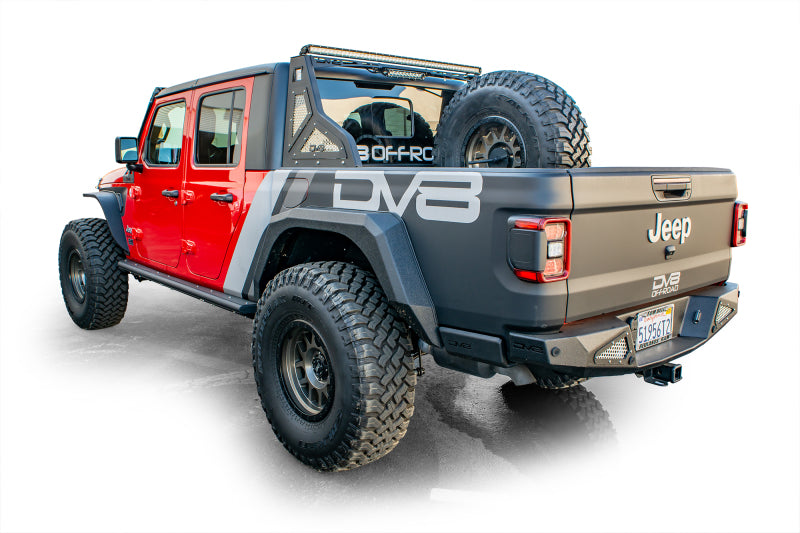 DV8 Offroad 2019+ Jeep Gladiator Universal Stand Up In-Bed Tire Carrier TCGL-02 TCGL-02 Photo - Mounted
