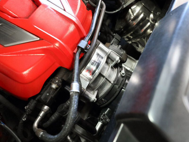 aFe 2020 Vette C8 Silver Bullet Aluminum Throttle Body Spacer Works w/ Factory Intake Only - Silver 46-34017 46-34017 Photo - Mounted