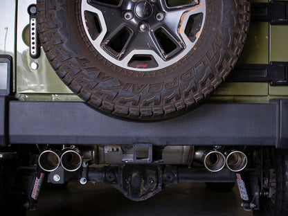 aFe Vulcan Series 2.5in 304 SS Axle-Back Exhaust Polished 07-18 Jeep Wrangler (JK) V6-3.6/3.8L 49-38086-P 49-38086-P Photo - Mounted