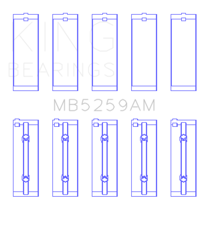 King Engine Bearings Honda B18A1 (Size +0.25mm) Main Bearing Set MB5259AM0.25 MB5259AM0.25 Photo - Primary