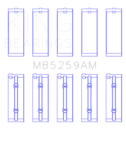 King Engine Bearings King Acura B18A1/B1/C1/C5 K20A / K24A (Size STD) Main Bearing Set MB5259AM MB5259AM Photo - Primary