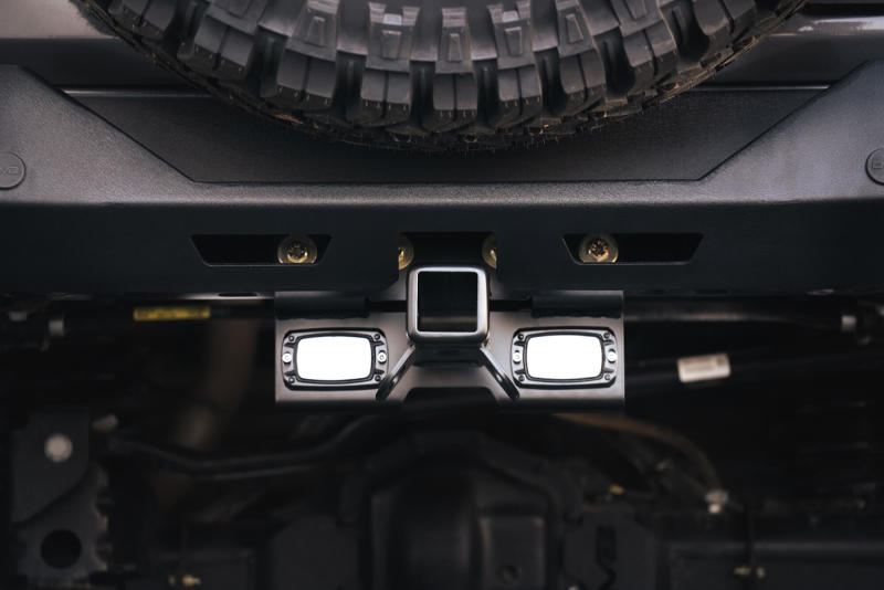 DV8 Offroad 07-21 Jeep Wrangler (JK/JL) Bolt-On Hitch w/ Lights AHJP-01 AHJP-01 Photo - Mounted
