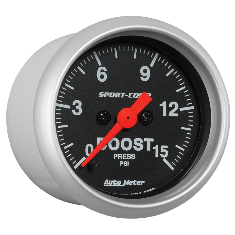 Autometer Gauge, Boost, 2 1/16", 15Psi, Digital Stepper Motor Sport-Comp 3350 User 3