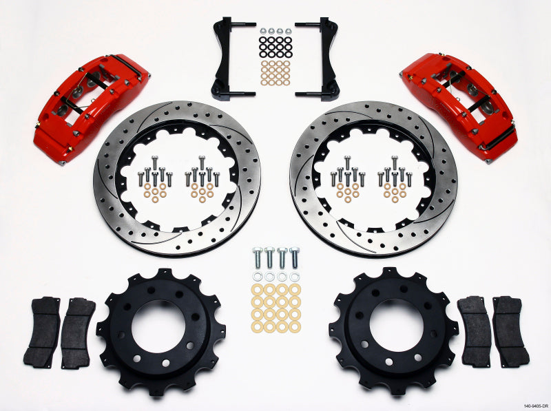 Wilwood TC6R Rear Kit 16.00in Drilled Red 1999-2010 GM H2 / 2500 4.63 Cntr 140-9405-DR 140-9405-DR Photo - Primary