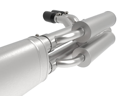 aFe Rebel Series 3in 409 SS Cat-Back Exhaust w/ Black Tips 17-20 Ford F-250/F350 V8 6.2L/7.3L 49-43117-b 49-43117-b Photo - Close Up