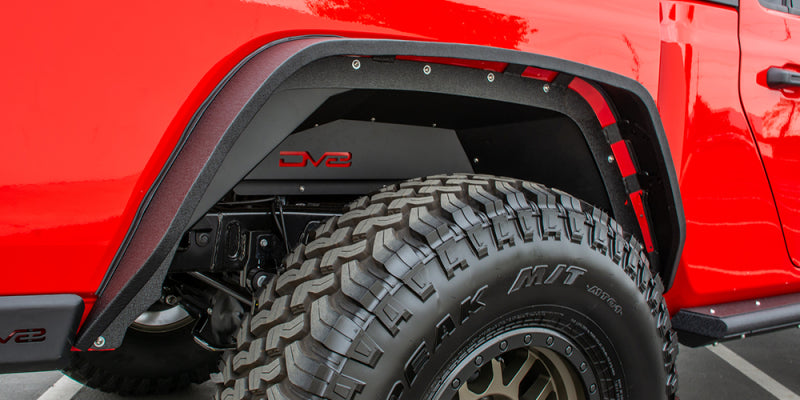 DV8 Offroad 201+ Jeep Gladiator Rear Inner Fenders - Black INFEND-04RB INFEND-04RB Photo - Mounted