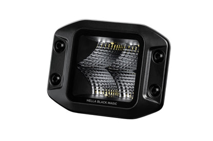Hella Universal Black Magic 3.2in L.E.D. Cube Kit - Flood Beam (Flush Mount) 358176831 358176831 Photo - Unmounted