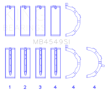 King Engine Bearings Ford Ecoboost 3.5L V6 (Size +0.75mm) Main Bearing Set MB4549SI0.75 MB4549SI0.75 Photo - Primary