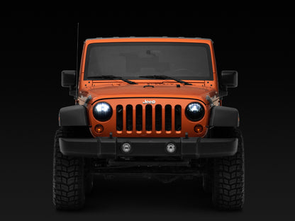 Raxiom 97-18 Jeep Wrangler TJ/JK Axial Series LED Headlights- Black Housing (Clear Lens) J108039 J108039 Photo - Close Up