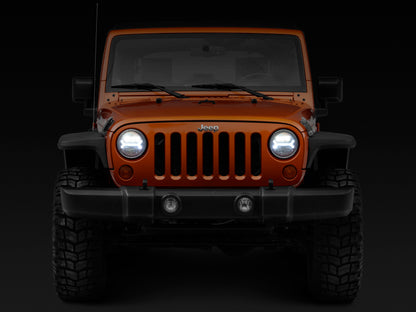Raxiom 07-18 Jeep Wrangler JK LED Halo Headlights- Black Housing (Clear Lens) J123773 J123773 Photo - Close Up