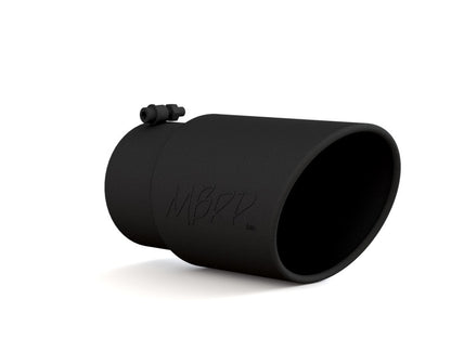 MBRP Universal Tip 6in O.D. Angled Rolled End 5 inlet 12 length T5075BLK Photo - Primary