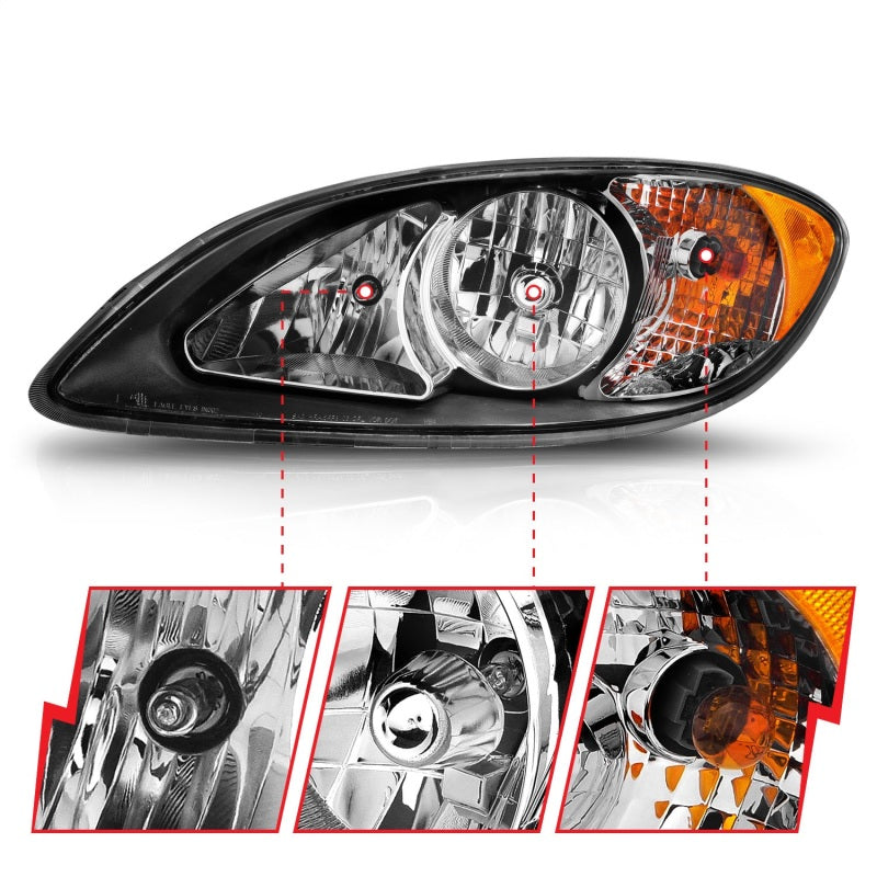 ANZO 2008-2016 International Prostar Crystal Headlights Black Housing (OE Replacement) 131032 131032 Photo - Unmounted