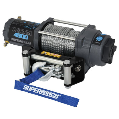 Superwinch 4500 LBS 12V DC 15/64in x 50ft Steel Rope Terra 4500 Winch - Gray Wrinkle 1145260 1145260 Photo - Primary