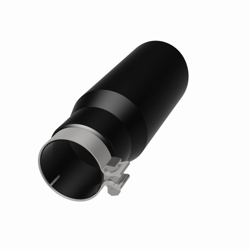 Magnaflow Tip Stainless Black Coated Single Wall Round Single Outlet 5in Dia 3.5in Inlet 14.5in L 35237 35237 360 Degree Image Set