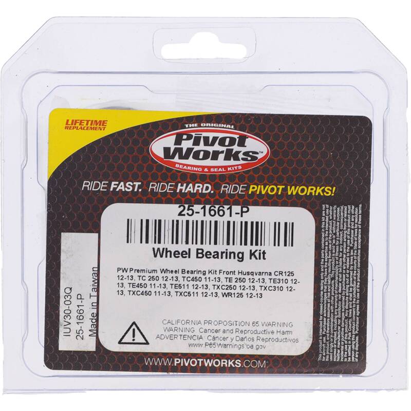 Pivot Works Husqvarna Wheel Bearing Kit Premium Bearings 25-1661-P 25-1661-P Photo - Primary