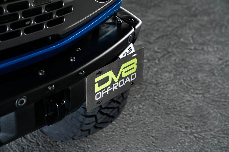 DV8 Offroad 21-22 Ford Bronco Factory Front Bumper License Relocation Bracket - Side LPBR-02 LPBR-02 Photo - lifestyle view