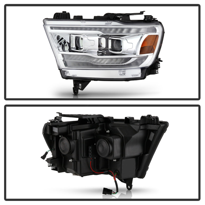 SPYDER Dodge Ram 19-20 Halogen Model Only Projector Headlights Chrome PRO-YD-DR19HALAP-SEQ-C 5087638 5087638 User 1