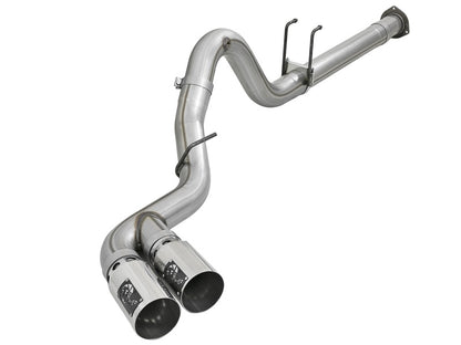 aFe Rebel XD 4in Stainless Steel Down-Pipe Back Exhaust System w/ Dual Pol 49-43102-P Photo - Primary
