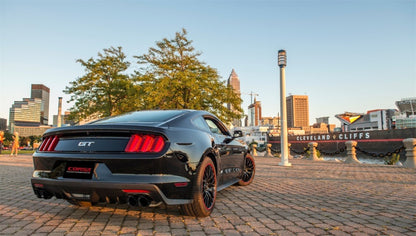Corsa Performance 15-16 Ford Mustang GT 5.0 3in Cat Back Exhaust Black Quad Tips (Sport) 14337BLK Photo - Mounted