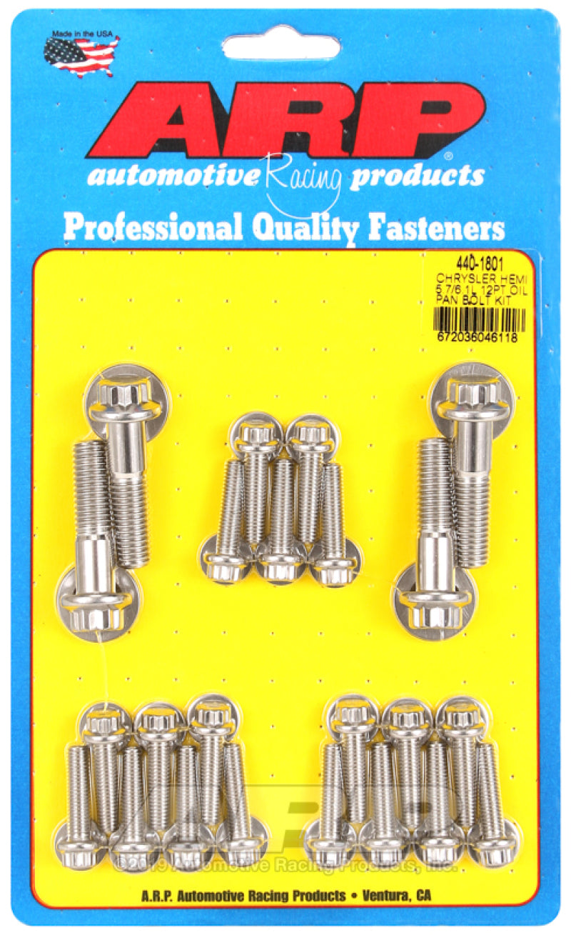 ARP Oil Pan Bolt Kit for Chrysler hemi 5.7/6.1L 440-1801 Photo - Primary