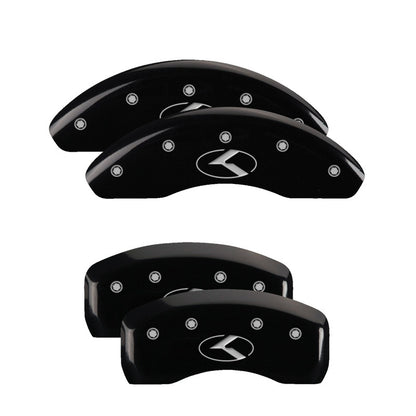 MGP Caliper Covers (set of 4), Engraved Front & Rear Circle K/Kia Black 21178SCRKBK Photo - Primary