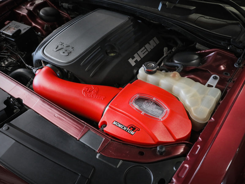 aFe Momentum GT Pro Dry S Stage-2 Intake System 11-15 Dodge Challenger / Charger R/T 5.7L HEMI - Red 51-72202-R 51-72202-R Photo - Mounted