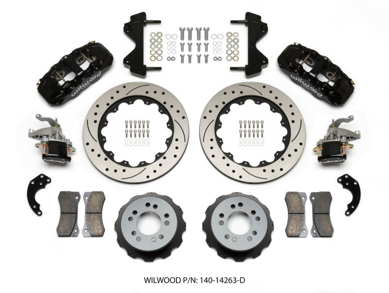 Wilwood AERO4 / MC4 Rear Kit 14.00 Drilled Currie Pro-Tour Unit Bearing Floater 140-14263-D 140-14263-D Photo - Primary