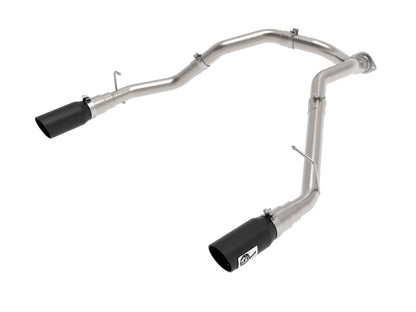 aFe Large Bore-HD 3 IN 409 Stainless Steel DPF-Back Exhaust System w/Black Tip RAM 1500 20-21 V6-3.0 49-42080-B 49-42080-B Photo - Primary