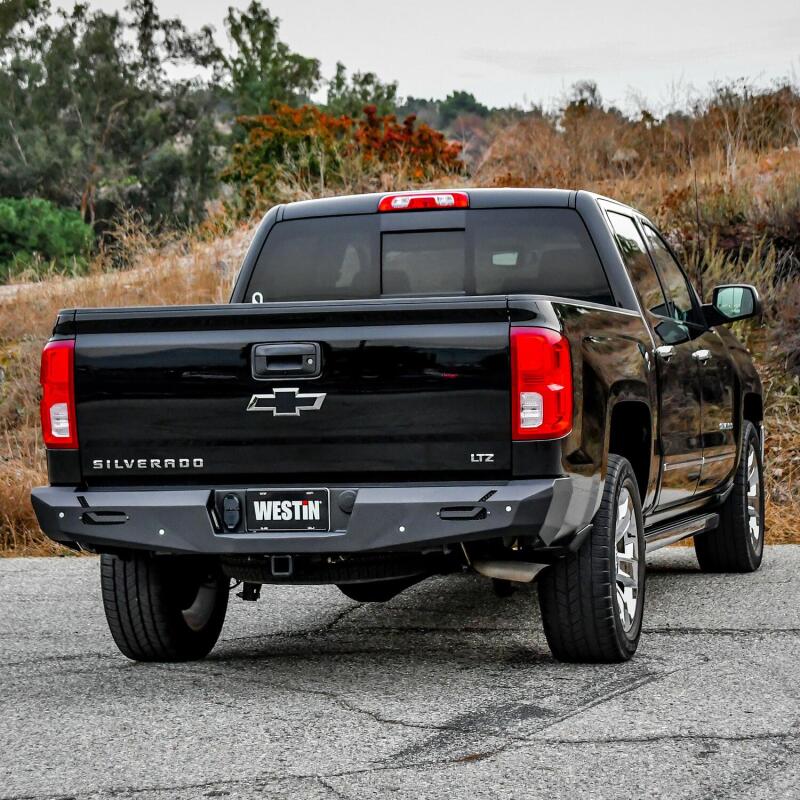 Westin 14-18 Chevy Silverado 1500 Pro-Series Rear Bumper - Textured Black 58-421005 58-421005 Photo - Mounted