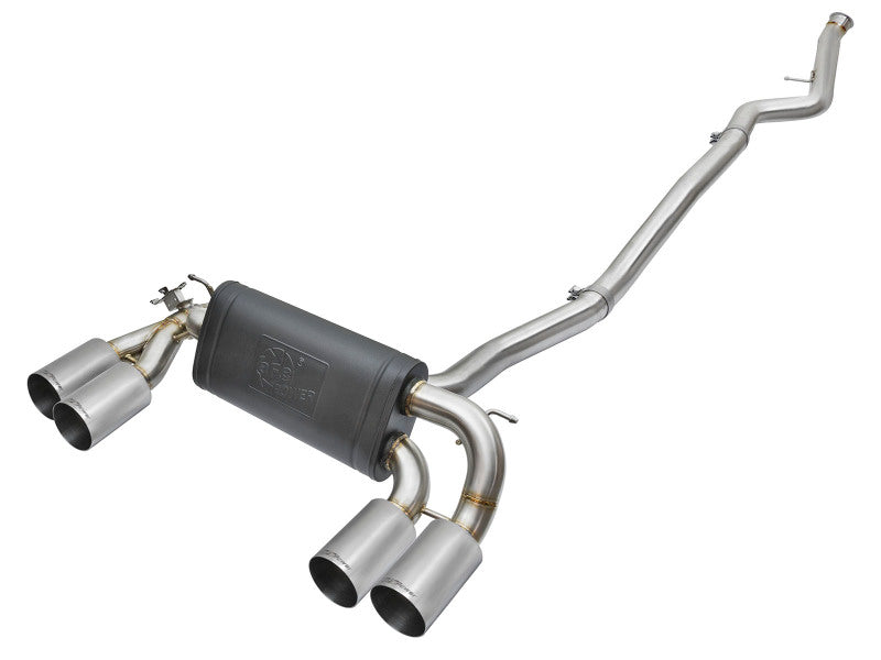 aFe 16-18 BMW M2 L6-3.0L MACH Force-Xp 3in to 2.5in 304 SS Cat-Back Exhaust System-Quad Polish Tips 49-36330-1P 49-36330-1P Photo - Primary