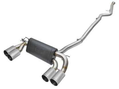 aFe 16-18 BMW M2 L6-3.0L MACH Force-Xp 3in to 2.5in 304 SS Cat-Back Exhaust System-Quad Polish Tips 49-36330-1P 49-36330-1P Photo - Primary