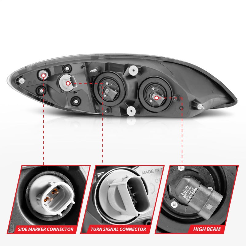 ANZO 2008-2016 International Prostar Crystal Headlights Black Housing (OE Replacement) 131032 131032 Photo - Unmounted