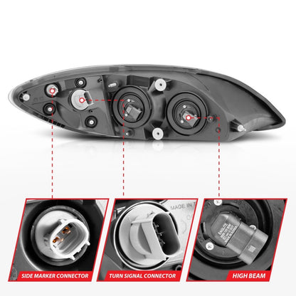 ANZO 2008-2016 International Prostar Crystal Headlights Black Housing (OE Replacement) 131032 131032 Photo - Unmounted