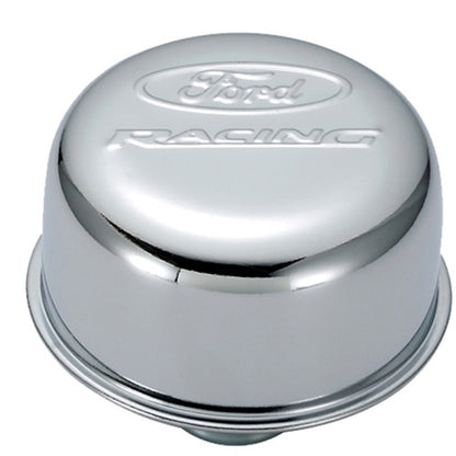 Ford Racing Logo Push-In Type Air Breather Cap - Chrome 302-215 302-215 Photo - Primary