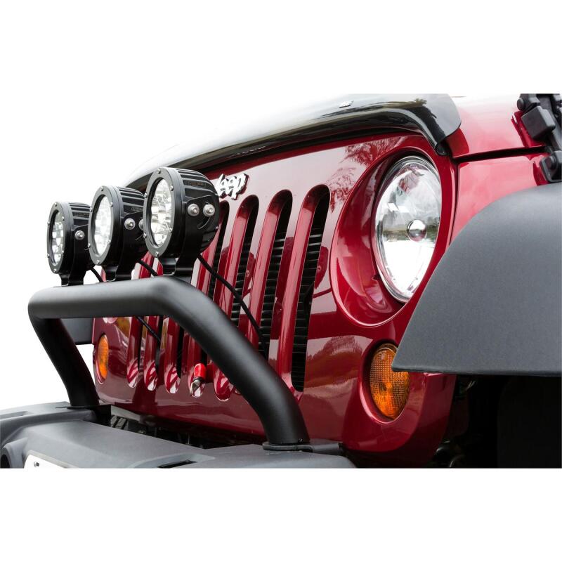 Westin 2007-2016 Jeep Wrangler/Wrangler Unlimited MAX Tray Bull Bar/Light Bar - Black Wrinkle 46-43635 46-43635 Photo - Mounted