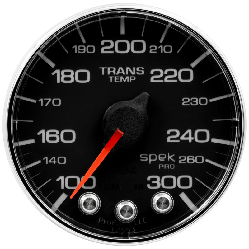 Autometer Spek-Pro Gauge Trans Temp 2 1/16in 300f Stepper Motor W/Peak & Warn Blk/Chrm P342318 P342318 User 2