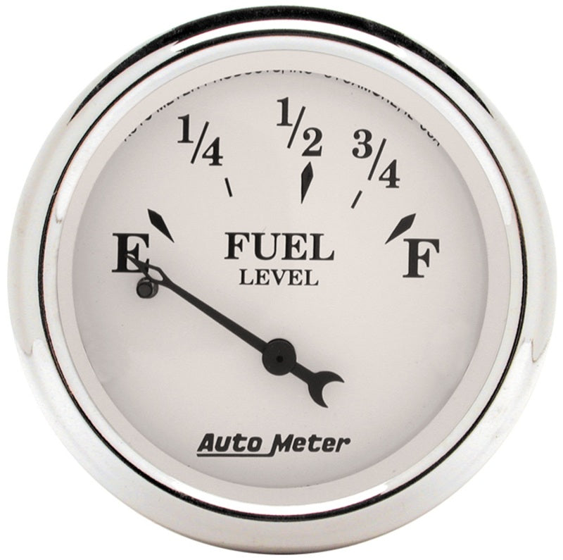 Autometer Gauge, Fuel Level, 2 1/16", 0E To 30F, Elec, Old Tyme White 1607 Photo - Primary