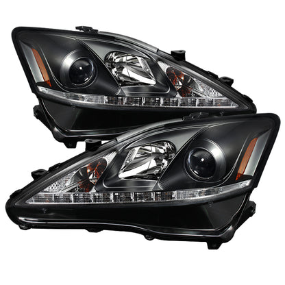 Spyder Lexus IS 250/350 2006-2010 Projector Headlights DRL Black PRO-YD-LIS06-DRL-BK 5080059 5080059 Photo - Primary