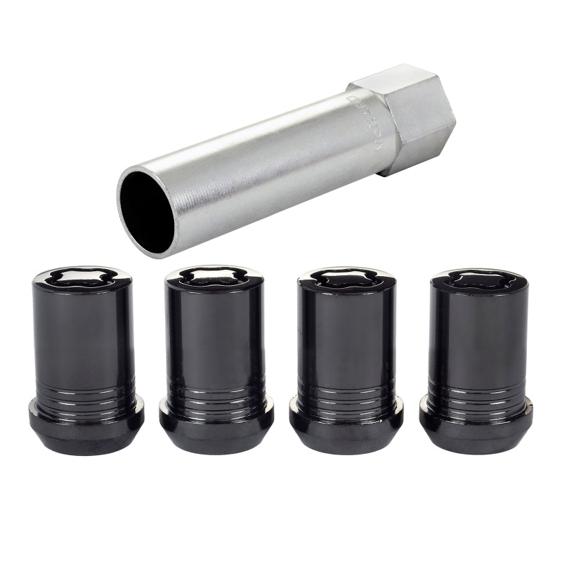 McGard Wheel Lock Nut Set - 4pk. (Tuner / Cone Seat) M12X1.25 / 13/16 Hex / 1.24in. Length - Black 25354 25354 Photo - Primary